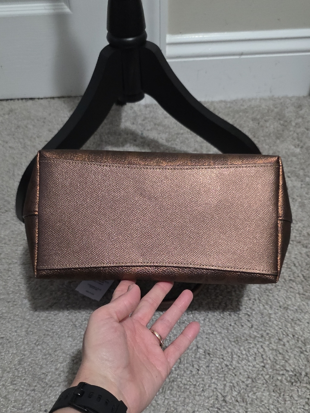 Coach Sadie Satchel Crossbody Bag in Metallic Signature Coated Canvas - Picture 9 of 16